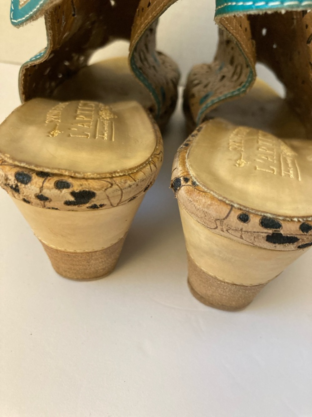Spring Step Lartiste leather floral Slingback Sandals size 38/7.5-8 - Picture 2 of 8